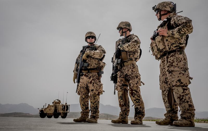 German soldiers at a camp in Afghanistan on March 25, 2018. Reuters