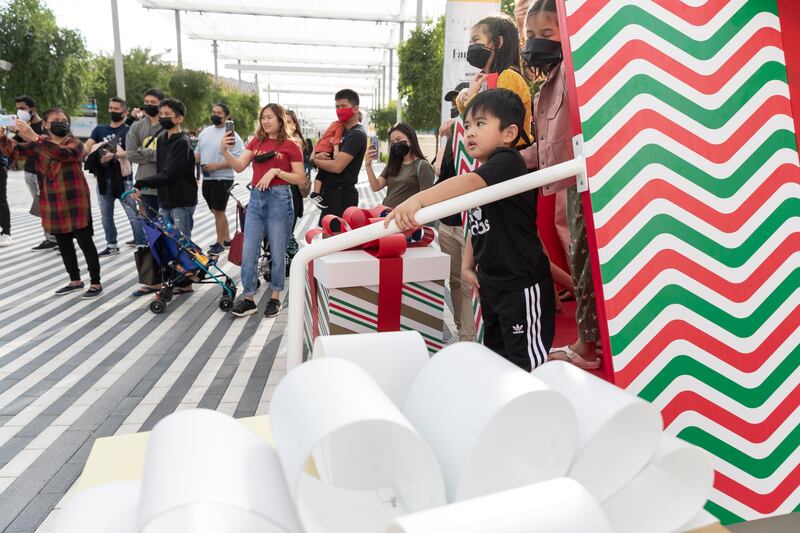 Young visitors enjoy Christmas at Expo 2020.