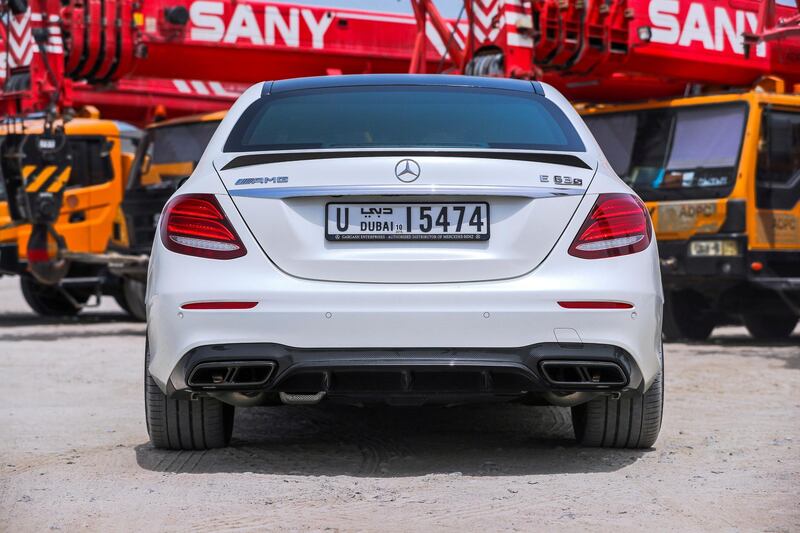 Abu Dhabi, UAE, April 3, 2018.   Mercedes-AMG E 63  road test.
Victor Besa / The National
Motoring
Reporter:  Adam Workman