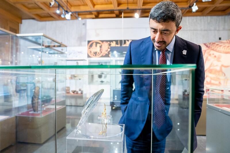 Abdullah bin Zayed visits the National Historical Museum in Bulgaria. WAM