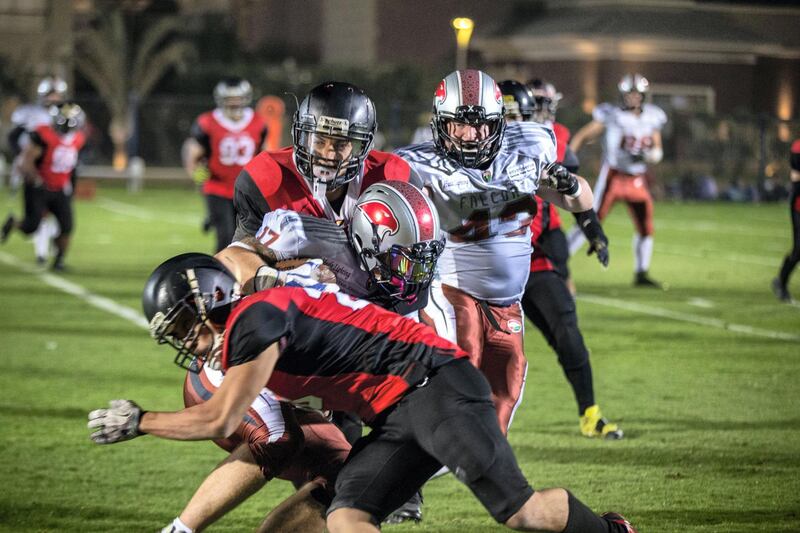 American football match in Egypt between the the Egyptian Federation of American Football and the Emirates American Football League of the UAE. All photos by Ahmed Hendawy for The National 