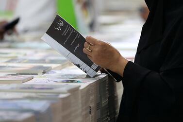Abu Dhabi International Book Fair returns with safety measures in place against Covid-19. Pawan Singh / The National 