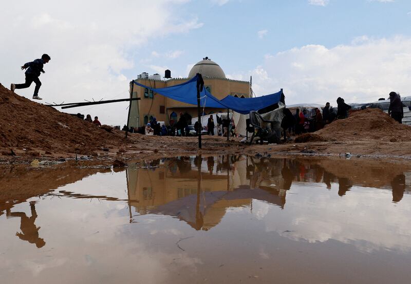 The rainfall has made things worse for many Palestinians in the camps. Reuters
