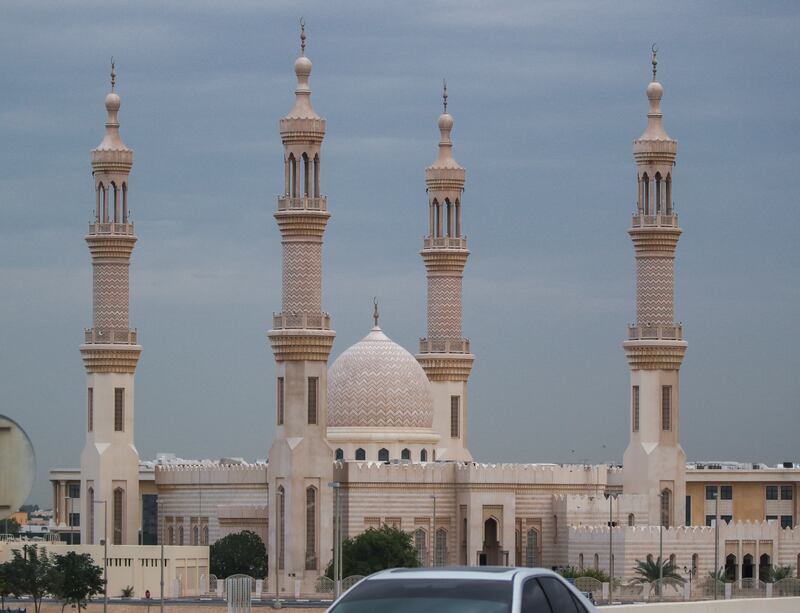 Overcast skies at Sheikh Zayed Mosque in Al Bahia, Abu Dhabi. Victor Besa / The National