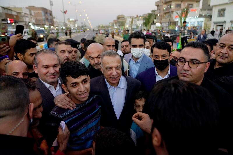 Mustafa Al Kadhimi, Iraq Prime Minister conducting a tour in the neighborhoods and streets of Sadr City, east of Baghdad, during which he met a number of citizens who congratulated His Excellency on his safety and surviving the heinous terrorist attack that targeted the Prime Minister.
