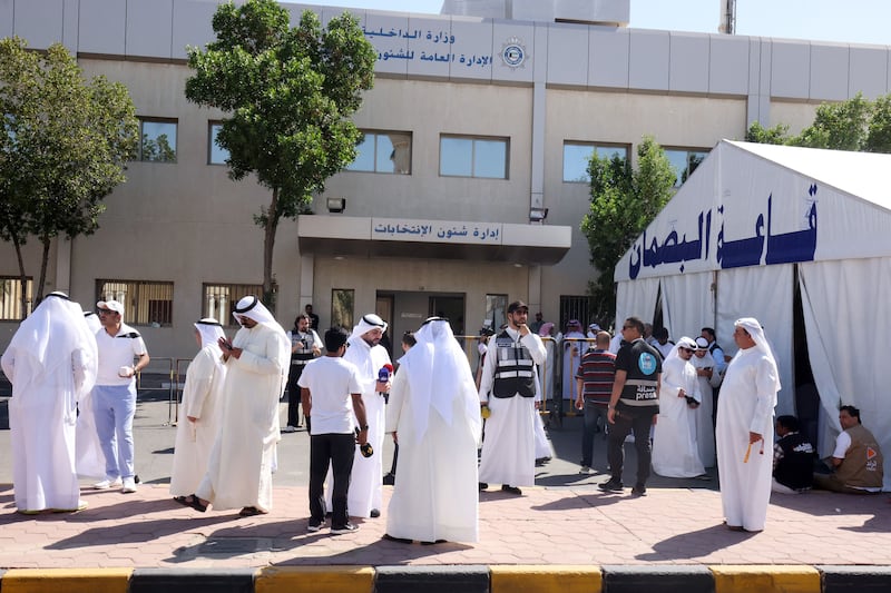 Kuwaiti candidates register for the parliamentary election in Kuwait City. AFP
