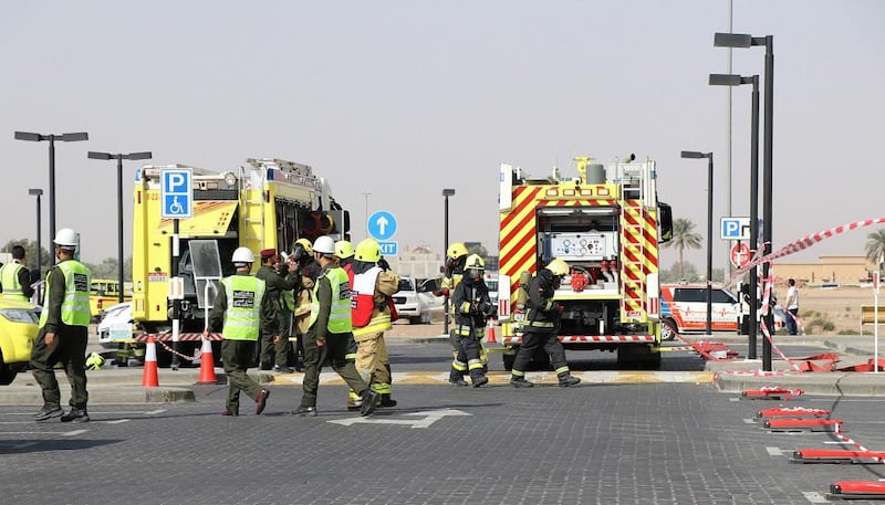 Civil Defence teams extinguish a fire at a villa in Mushrif, Abu Dhabi. Courtesy Abu Dhabi Police