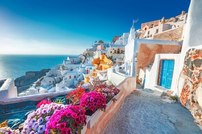 An idyllic view on the Greek island of Santorini. Shutterstock

