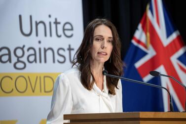 New Zealand Prime Minister Jacinda Ardern speaks at a post-Cabinet media conference at Parliament House in Wellington where she announced the Covid-19 coronavirus lockdown level 4 will continue for another week. AFP