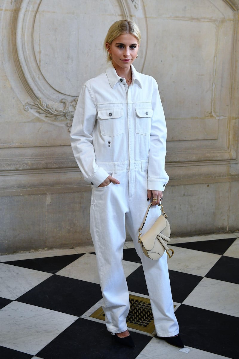 German model Caro Daur attends the Dior Women's Spring/Summer Haute Couture show in Paris.  AFP