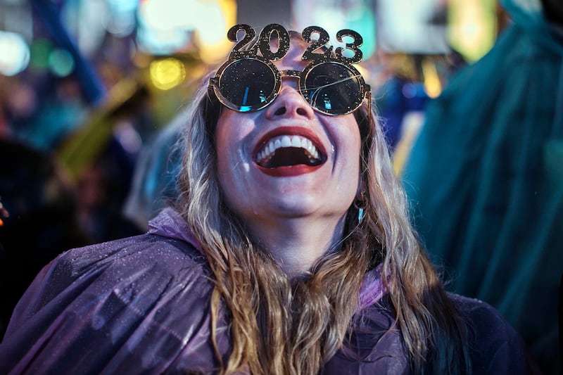 A reveller at the New Year's Eve celebrations in Times Square in New York.  AP Photo 
