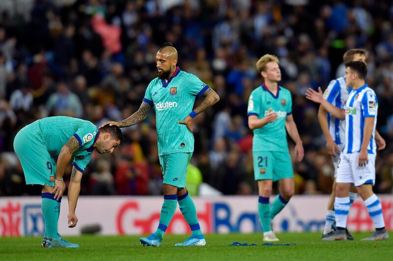 Barcelona had to contend with a draw against Real Sociedad at the Anoeta Stadium on Saturday. AP