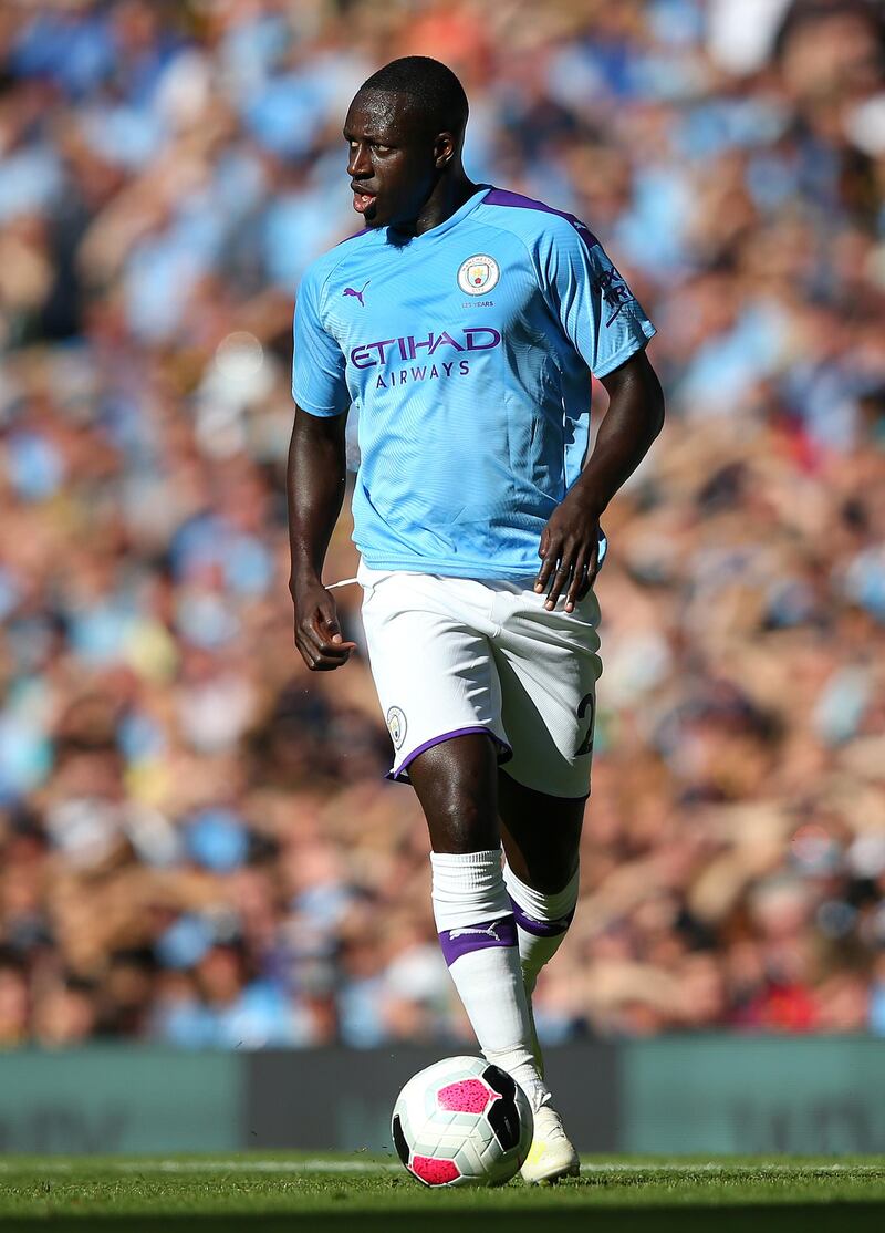 MANCHESTER, ENGLAND - SEPTEMBER 21:  Benjamin Mendy of Manchester City during the Premier League match between Manchester City and Watford FC at Etihad Stadium on September 21, 2019 in Manchester, United Kingdom. (Photo by Alex Livesey/Getty Images)