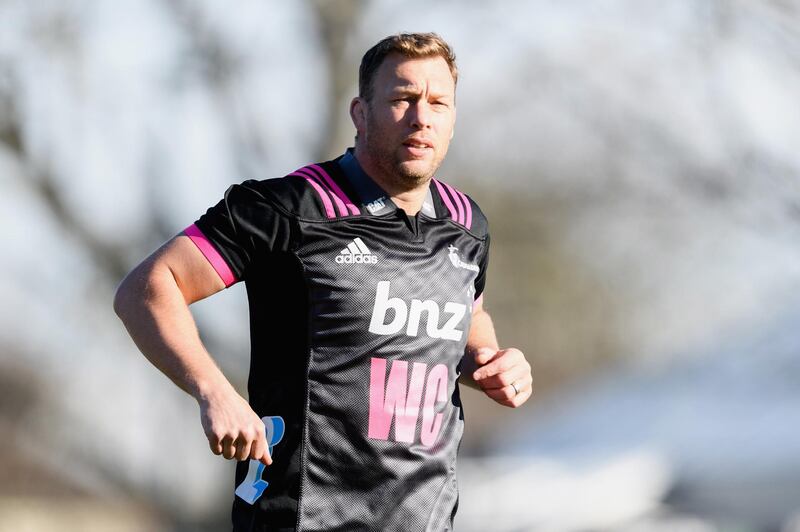 CHRISTCHURCH, NEW ZEALAND - JULY 20: Wyatt Crockett warms up during the Crusaders Super Rugby captain's run at Rugby Park on July 20, 2018 in Christchurch, New Zealand.  (Photo by Kai Schwoerer/Getty Images)