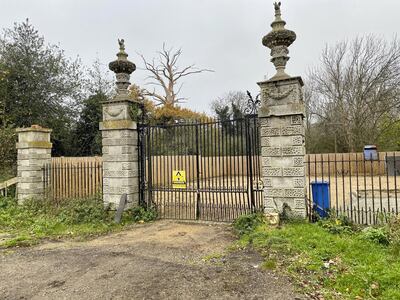 The gates of Stanwell Place as they currently stand. Paul Carey/The National