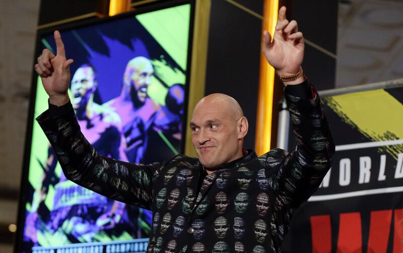 Tyson Fury makes his entrance a the MGM Grand Hotel in Las Vegas, Nevada. AP Photo