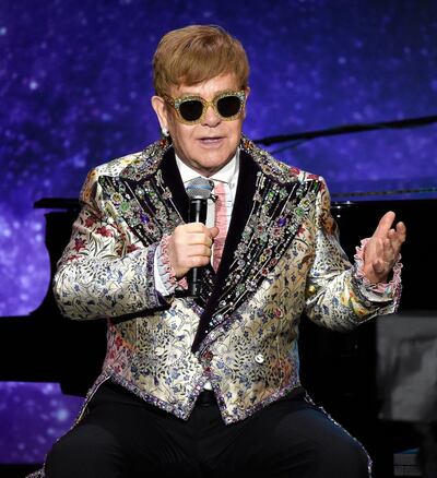 NEW YORK, NY - JANUARY 24:  Elton John announces "Farewell Yellow Brick Road" tour dates at Gotham Hall on January 24, 2018 in New York City.  (Photo by Kevin Mazur/WireImage)