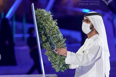 Government of Dubai Media Office – 30 November 2020: His Highness Sheikh Mohammed bin Rashid Al Maktoum, Vice President and Prime Minister of the UAE and Ruler of Dubai today attended the ‘Commemoration Day’ ceremony at Wahat Al Karama in Abu Dhabi.