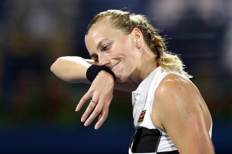 There was no second title in Dubai for Kvitova as the 2013 champion fell short. Reuters