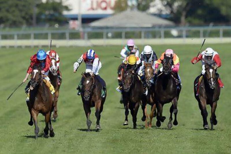 Jockey Ryan Moore and Dank, left, won the Beverly D Stakes last week at Arlington Park after being administered with Lasix.