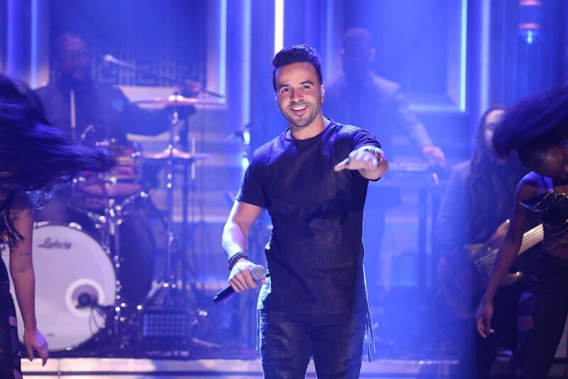 THE TONIGHT SHOW STARRING JIMMY FALLON -- Episode 0730 -- Pictured: Luis Fonsi performs "Despacito" on September 5, 2017 -- (Photo by: Andrew Lipovsky/NBC/NBCU Photo Bank via Getty Images)
