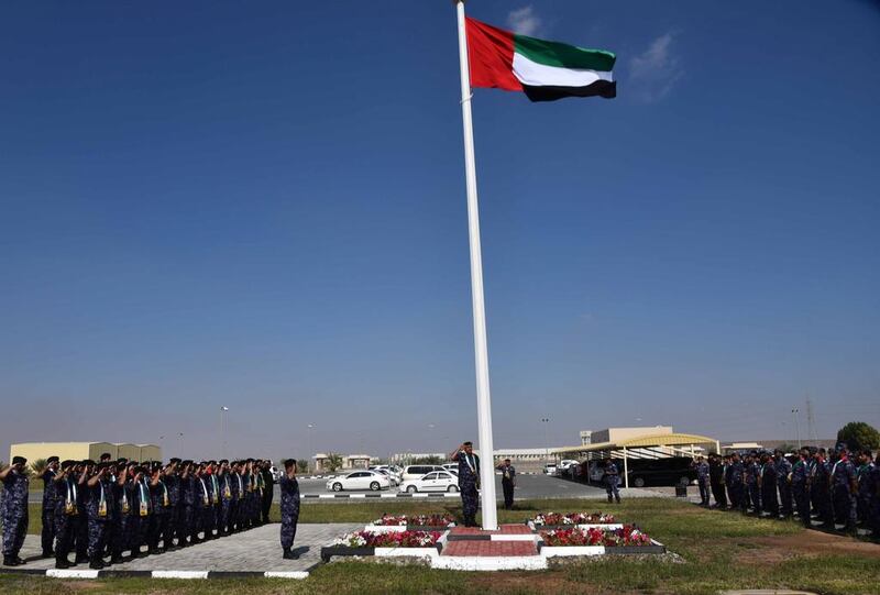 ​Special Security Forces and Abu Dhabi Department for Residency and Foreigners Affairs observe Commemoration Day. Courtesy Security Media