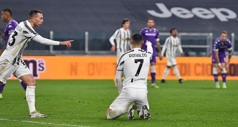 Cristiano Ronaldo reacts during the Serie A match between Juventus and Fiorentina. EPA