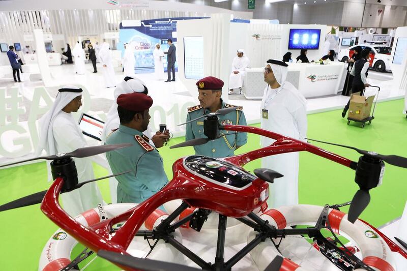 Ajman Police is deploying drones to monitor areas prior to raids and in search for the drowned people as part of the 'Ajman Safe City’ project. Pawan Singh / The National