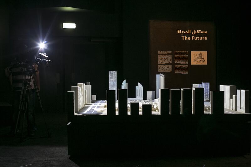 Visitors to the exhibition can walk through an animated presentation that shows the history of the fort and Abu Dhabi, back 450 years, and plans for its future.  Mona Al Marzooqi / The National