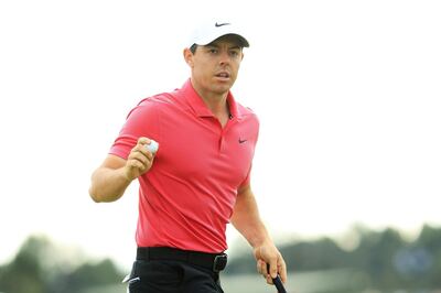 CARNOUSTIE, SCOTLAND - JULY 22:  Rory McIlroy of Northern Ireland reacts to a par putt on the 16th green during the final round of the 147th Open Championship at Carnoustie Golf Club on July 22, 2018 in Carnoustie, Scotland.  (Photo by Andrew Redington/Getty Images)