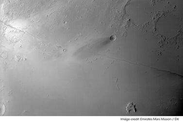 Hope probe sent back an image of the Cerberus Fossae, an area on the planet known for 'Marsquakes'. Hope Mars Mission