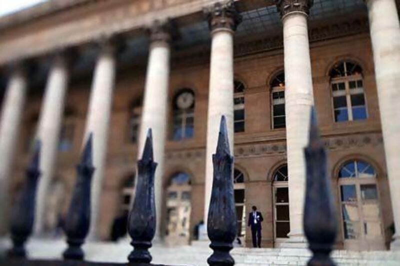 The Palais Brongniart, the former home of the Paris bourse. France is the first European country to impose a financial transaction tax. Joel Saget / AFP