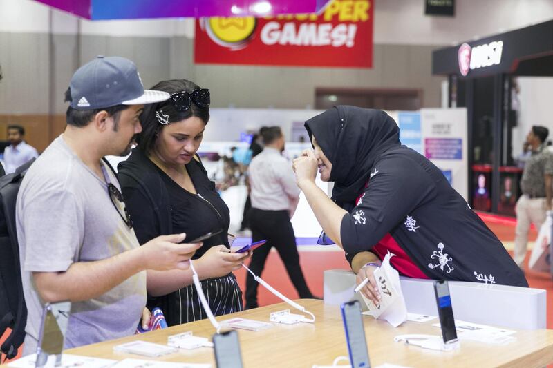 DUBAI, UNITED ARAB EMIRATES - OCTOBER 02, 2018. 

Huawei booth at GITEX Shopper 2018.

(Photo by Reem Mohammed/The National)

Reporter: 
Section:  NA