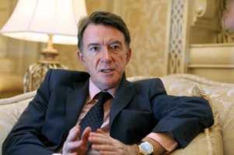 February 15, 2010/ Abu Dhabi / Lord Peter Mandelson speaks to The National about Dubai's dept and his expectations on its repayment to British Banks February 15, 2010. (Sammy Dalla / The Natonal)







 *** Local Caption ***  sd-021510-LORD-02.jpg