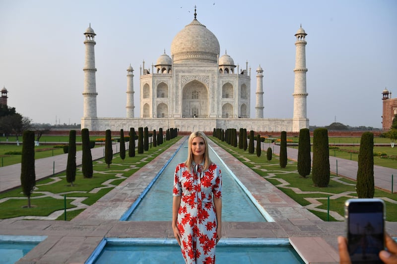 Ivanka Trump visits the Taj Mahal in Agra wearing Proenza Schouler. AFP