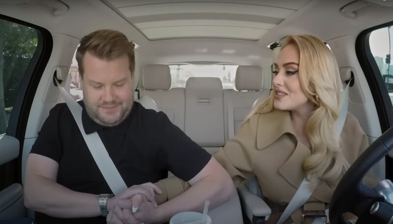 James Corden and Adele filmed the popular segment's final outing. Photo: TheLateLateShow / YouTube