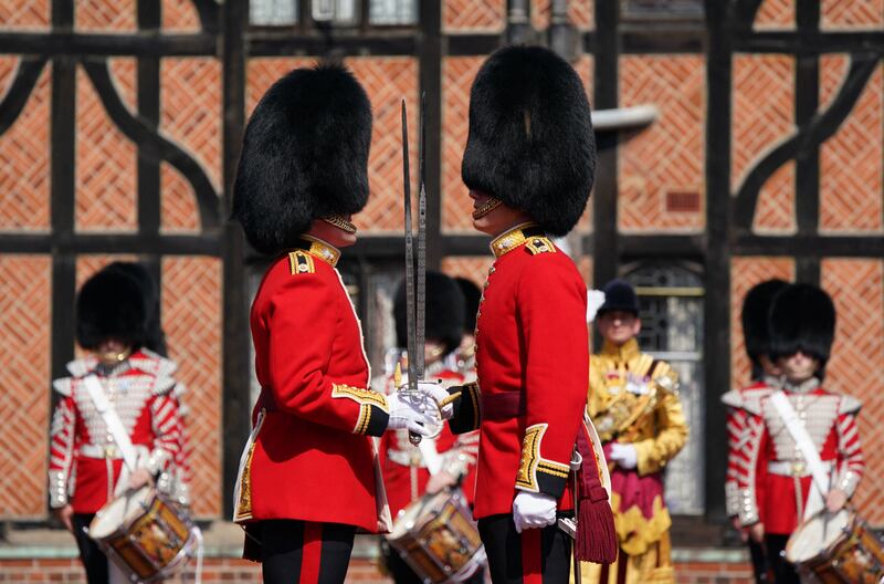 The Changing of the Guard at Windsor Castle takes place for the first time since the start of the pandemic.