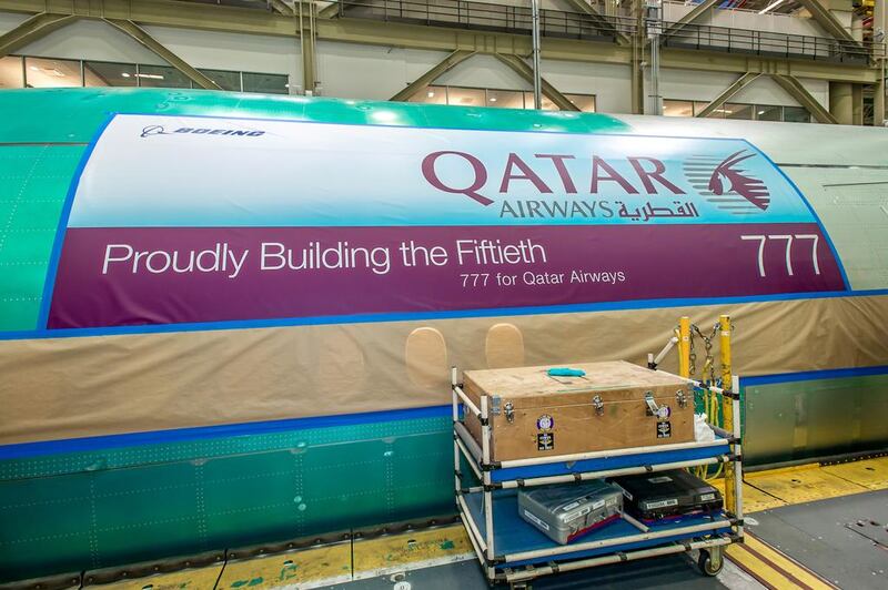 Qatar Airways received its 50th Boeing 777 recently. Courtesy Boeing and Qatar Airways