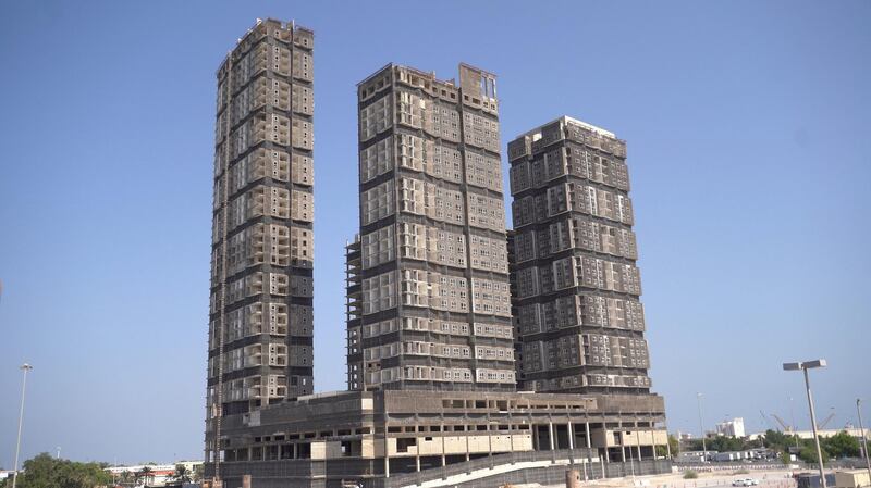 The abandoned Mina Plaza development will be demolished in a matter of seconds on Friday. Courtesy: Modon Properties