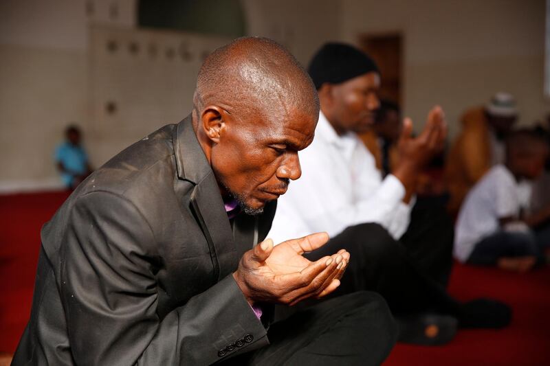 Worshipers attend a prayer meeting at a Mosque in the high density suburb of Mbare, Harare, Zimbabwe.  EPA