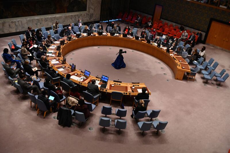Washington’s UN envoy Linda Thomas-Greenfield said 'two members' of the UN Security Council were blocking sanctions measures. AFP