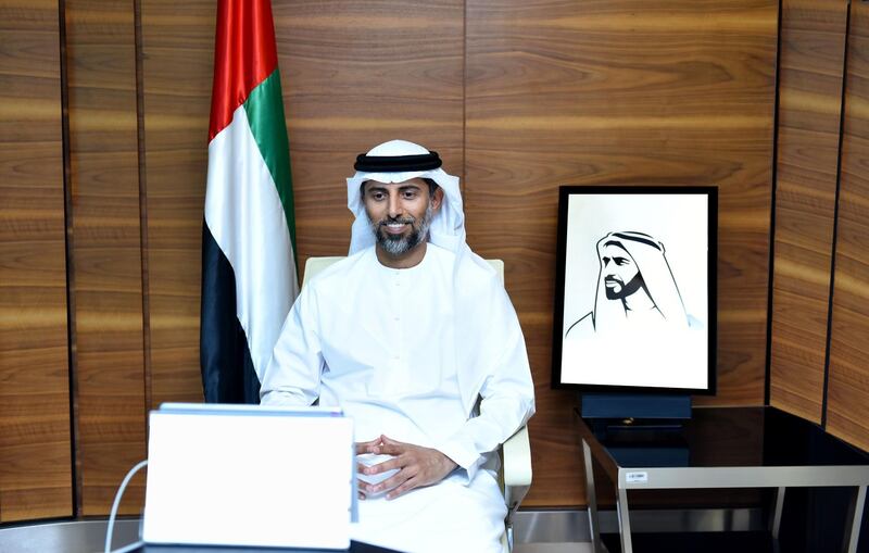 Suhail Al Mazroui, Minister of Energy and Industry, attends a cabinet meeting on Sunday. Courtesy: UAE Government Twitter