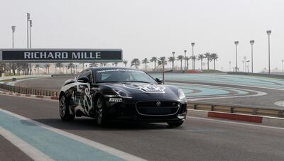 ABU DHABI - UNITED ARAB EMIRATES - 04OCT2016 - Adam Workman takes a drive of the new Jaguar experience at Yas Marina Circuit in Abu Dhabi. Ravindranath K / The National (to go with Adam Workman for Weekend) ID: 83262
 *** Local Caption ***  RK0410-DRIVING09.jpg