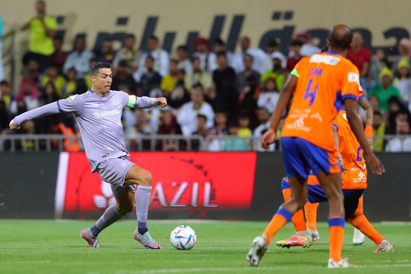 Al Nassr's Portuguese forward Cristiano Ronaldo controls the ball. AFP