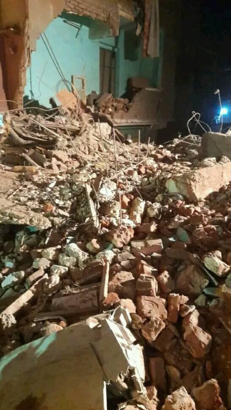 A building collapse in the Greater Cairo district of Imbaba. At least three people are dead and others are believed to be under the rubble.