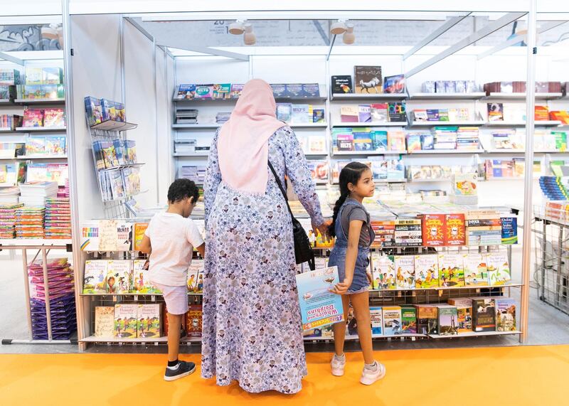 SHARJAH, UNITED ARAB EMIRATES. 30 October 2019. 
The 38th Sharjah International Book Fair edition at Expo Centre Sharjah, offering more than 1.6 million titles to publishers as well as eager readers of all ages.

(Photo: Reem Mohammed/The National)

Reporter:
Section: