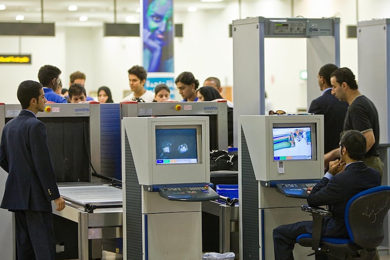 United Arab Emirates - Dubai - August 2, 2010.

BUSINESS: Travelers go through a security check point at Dubai International Airport Terminal 2 in Dubai on Monday, August 2, 2010. Amy Leang/The National