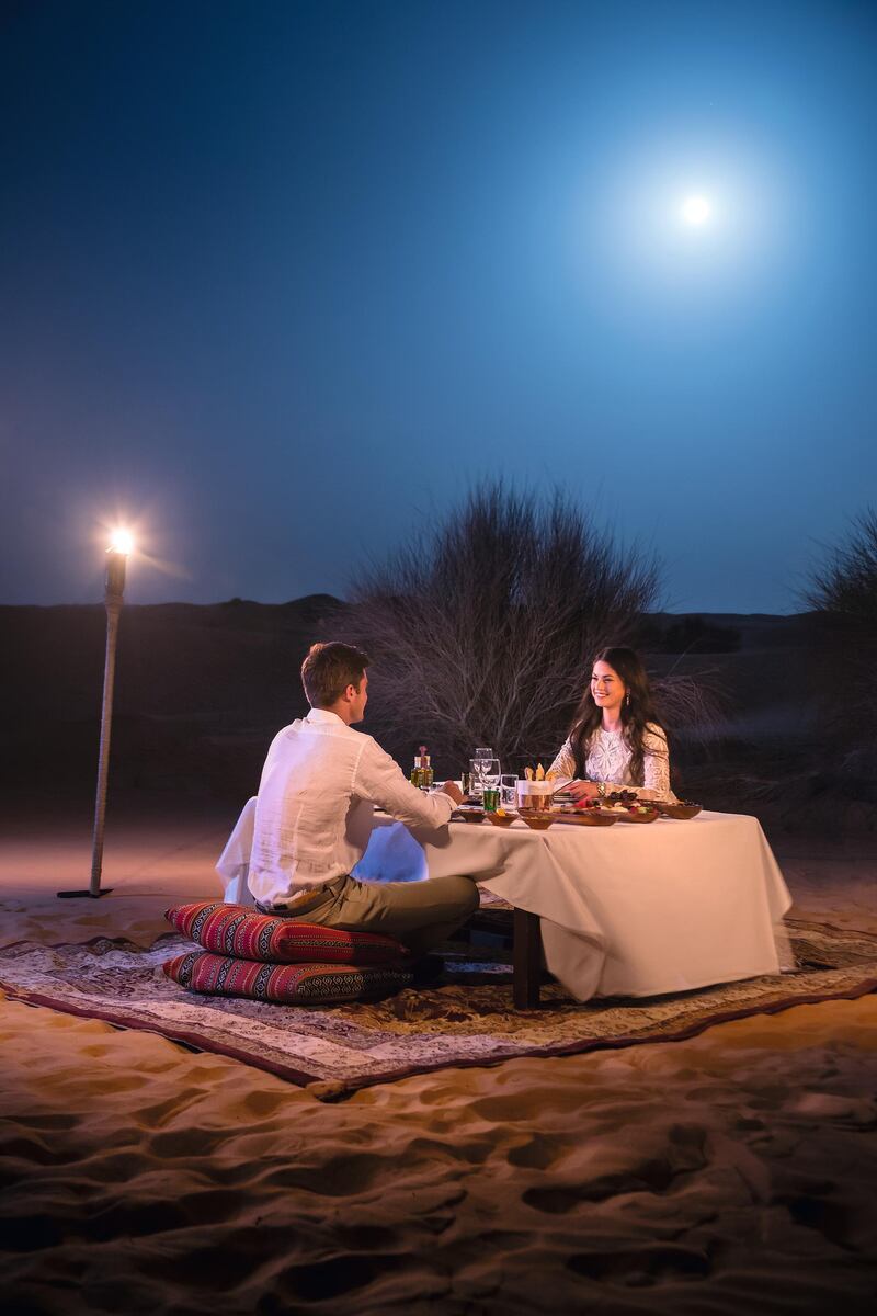 Al Maha, A Luxury Collection Desert Resort & Spa in Dubai is hosting a desert moon dinner on October 26. Photo by Adham Sneeh / My Concierge