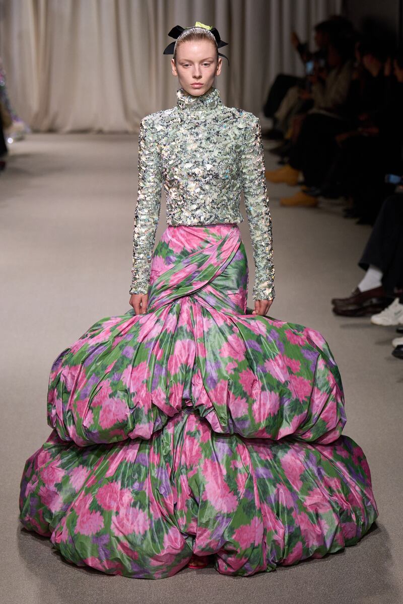 A striking floral gown from spring 2024 haute couture by Giambattista Valli. Photo: Giambattista Valli