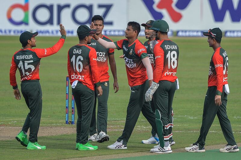 Bangladesh dismissed New Zealand for just 60 in the first T20. AFP